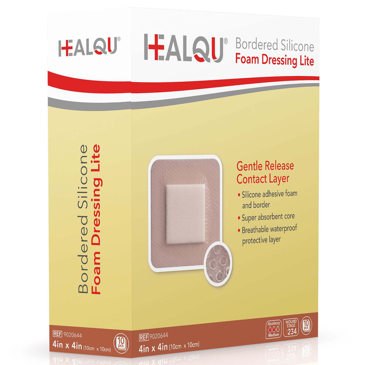 HEALQU Bordered Silicone Foam Dressing Lite