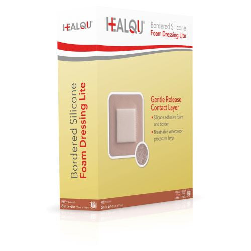 HEALQU Bordered Silicone Foam Dressing Lite