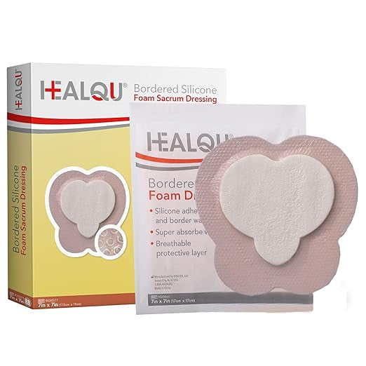 HEALQU Bordered Silicone Foam Sacrum Dressing
