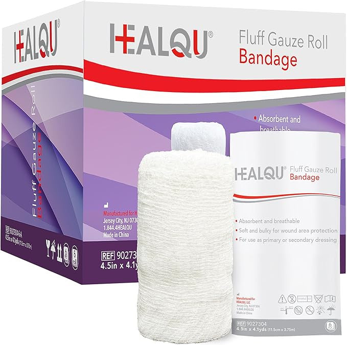 HEALQU Fluff Gauze Roll Bandage